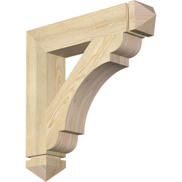 Ekena Millwork Olympic Arts & Crafts Rough Sawn Bracket, Douglas Fir, 4"W x 22"D x 22"H BKT04X22X22OLY03RDF - main